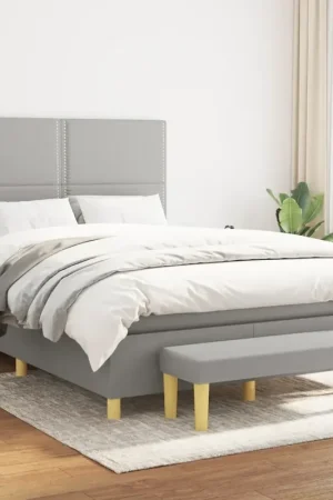 Occasione Imperdibile Giroletto a Molle con Materasso Grigio Chiaro 140x190cm Tessuto 3137069