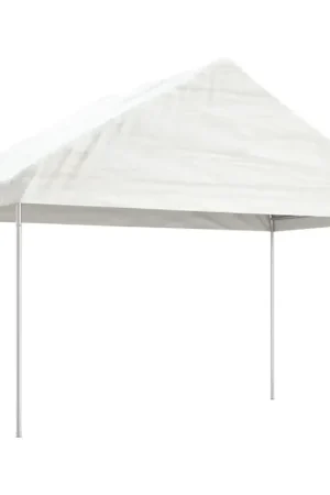 Gazebo con Tetto Bianco 11,15x4,08x3,22 m in Polietilene 3155513 Di Tendenza