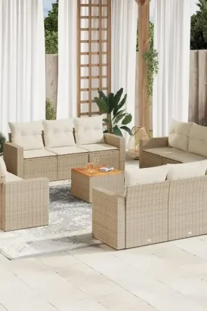Acquista Ora Set Divano da Giardino 13 pz con Cuscini Beige in Polyrattan 3255869