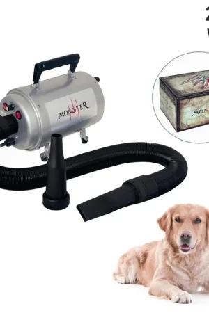 Phon per Cani Professionale Pulsore con Resistenza 2800 WATT Turbo Monster. Ideale per tutti gli animali, silenzioso qualità garantita. Progettato per un uso professionale nelle migliori toelettature e allevamenti. Ultime Pezzi