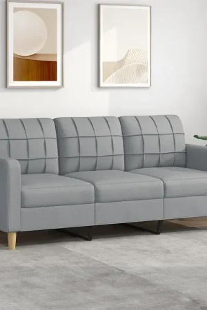 Divano a 3 Posti Grigio Chiaro 180 cm in Tessuto 359099 Ultime Pezzi