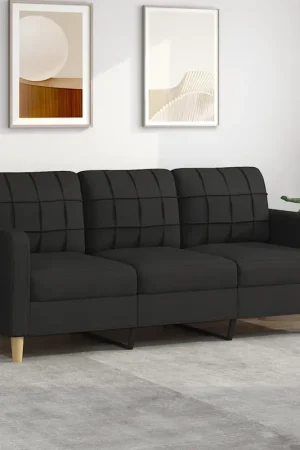 Divano a 3 Posti Nero 180 cm in Tessuto 359103 Offerta Speciale