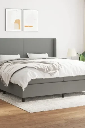 Giroletto a Molle con Materasso Grigio Scuro 200x200 cm Tessuto 3131298 Ordina Subito