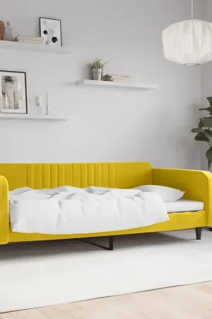Super Prezzo Letto da Giorno Giallo 100x200 cm in Velluto 354098