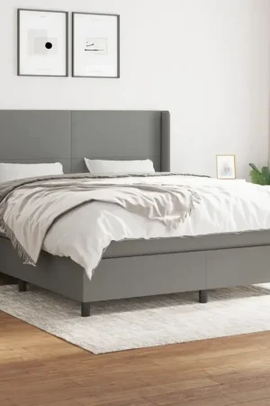 Giroletto a Molle con Materasso Grigio Scuro 180x200 cm Tessuto 3131290 Super Prezzo
