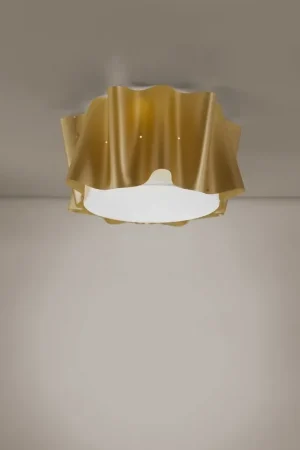 Plafoniera Moderna Folio Polilux ® New Gold 3 Luci E27 Ultima Occasione
