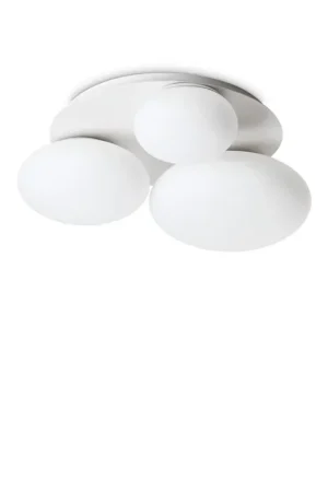 Occasione Imperdibile Plafoniera Contemporanea Ninfea Metallo Bianco 3 Luci Gx53 9W 3000K Luce Calda
