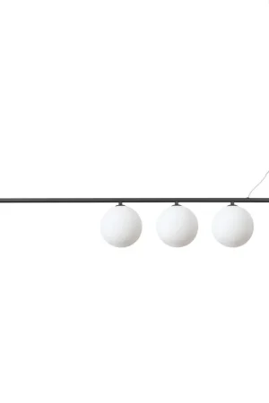 Ultimissimo Modello Sospensione Contemporanea Perline Metallo Nero 3 Luci G9 3W 3000K Luce Calda