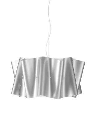 Più Venduto Sospensione Moderna Folio Polilux ® Argento E Metallo Cromo 1 Luce E27 D60Cm