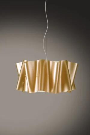Lampadario Moderno Folio Polilux ® New Gold E Metallo Cromo 3 Luci E27 Esclusivo