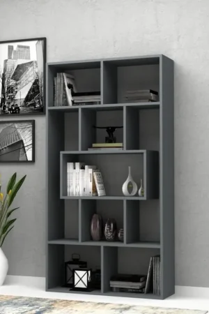 Occasione Imperdibile Libreria Face grigio cemento 90x30x170H cm.