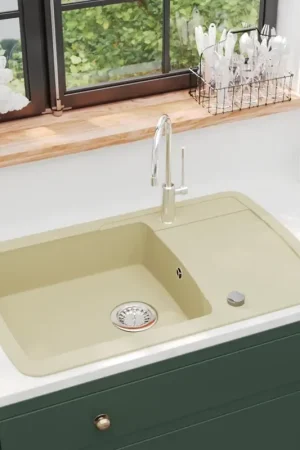 Lavello da Cucina in Granito Vasca Singola Beige 144852 Di Tendenza