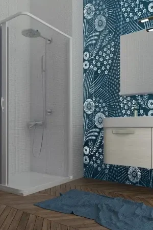 Soddisfatti O Rimborsati Box doccia apertura laterale a pacchetto pvc bianco h.185cm MITE 80-60x80-60cm