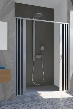 Porta doccia a pacchetto pieghevole centrale pvc bianco h.185cm box doccia MITE 160-140 cm Non Perdere