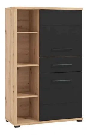 MOBILE LIBRERIA LUSITANIA ROVERE ARTIGIANO E NERO Offerta Del Giorno