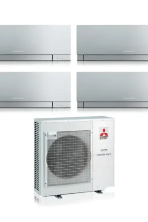 Offerta Lampo Climatizzatore Condizionatore Mitsubishi Electric Quadri Split Inverter serie KIRIGAMINE ZEN SILVER MSZ-EF 9+9+12+12 con MXZ-4F72VF R-32 Wi-Fi Integrato Colore Argento 9000+9000+12000+12000