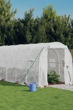 Serra con Telaio in Acciaio Bianco 12 m² 6x2x2 m 3188029 Prezzo Conveniente
