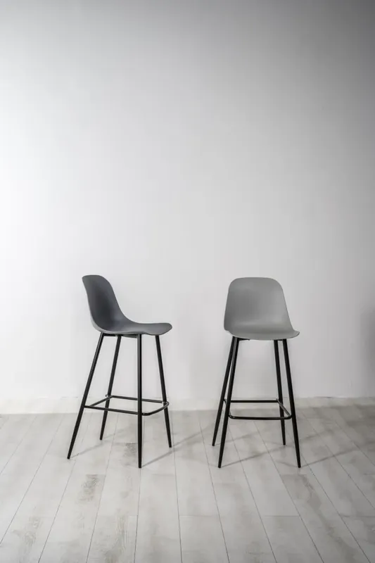 2x Sgabello in polipropilene grigio scuro-metallo 47 cm x 37 cm H. 103 cm Ultima Occasione