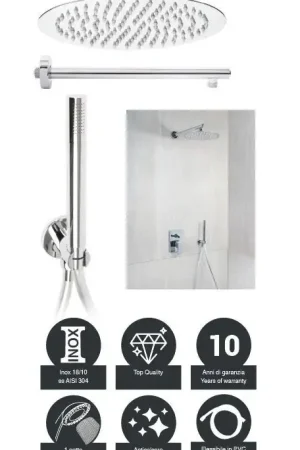 ? Metaform-Kit Restyling Doccia Tondo 1 getto Cromo in Ottone e Acciaio Inox AISI 304 Solo Oggi