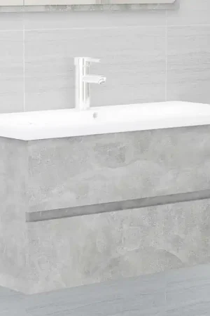 A Buon Prezzo Mobile con Lavabo Integrato Grigio Cemento in Legno Multistrato 3071652
