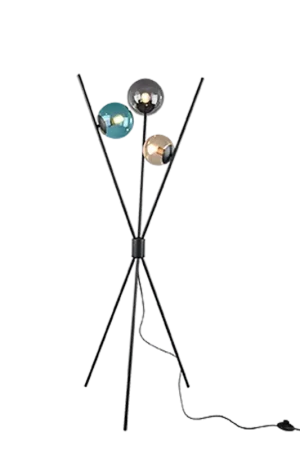 Piantana 3 aste, metallo e vetro, multicolor, H 156 cm, Lance Ultima Occasione