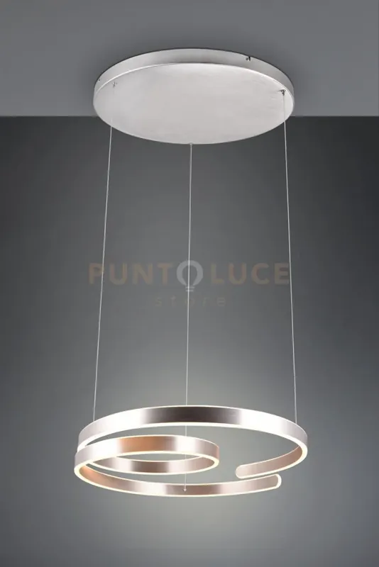 Pagamento Sicuro MARNIE SOSPENSIONE LED 68W 8000lm, 3000K METALLO ALLUMINIO A SPIRALE DIMMERABILE CON INTERRUTTORE D. 65CM