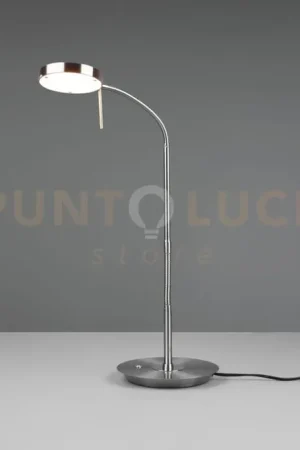 Promozione Esclusiva MONZA LAMPADA DA STUDIO LED 12W 1400lm, 2300+3000+4000K CON 2 SNODI FLESSIBILI ACCIAIO E CROMO DIMMERABILE H.57CM