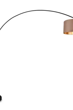 Lampada da terra ad arco Mansur tortora e oro Offerta Lampo