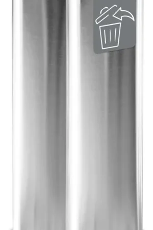 Acquista Ora Pattumiera Per Raccolta Rifiuti 30x30xh80 cm In Acciaio Inox con Pittogramma Magnetico Argento