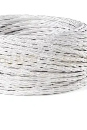 Promozione Rolla 50 mt cavo elettrico a treccia 3x0,75 mm rivestito in tessuto bianca