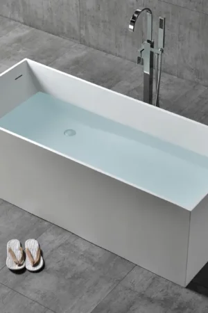 Vendita Finale Vasca da bagno free standing ines artificial stone bianco opaco matt *** misure l160x72x55 cm, confezione 1