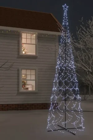 A Buon Prezzo Albero di Natale a Cono Bianco Freddo 3000 LED 230x800 cm 343514