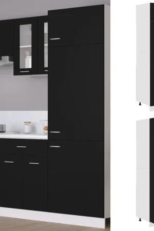 Armadio per Frigo “Lyon” Nero 60x57x207 cm 802539 Più Venduto