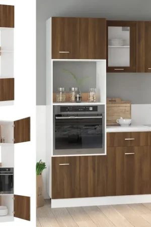 Armadio Microonde “Lyon” Rovere Marrone 60x57x207 cm 815605 Scelto Dai Clienti