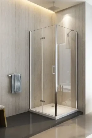 A Buon Prezzo Box doccia due lati porta a libro con parete fissa, cristallo 6mm trasparente, h190 Sicena Lura Trasparente 6mm,Fisso 67 + Porta 95 cm