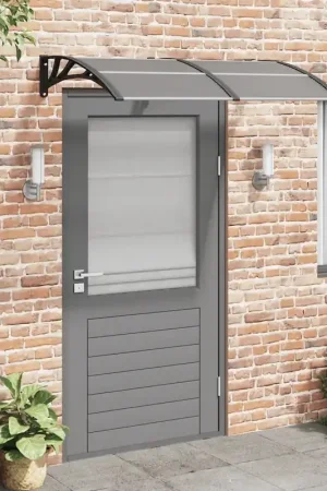 Affare Tettoia per Porta Nera 150x100 cm Policarbonato 153573