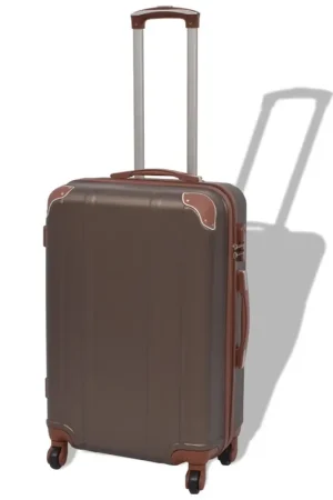 A Buon Prezzo 4 Pz. Set di Trolley Rigidi Color Caffè 91194