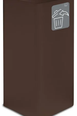 Acquista Ora Pattumiera Per Raccolta Rifiuti 38x38xh80 cm In Acciaio Verniciato con Pittogramma Magnetico Marrone