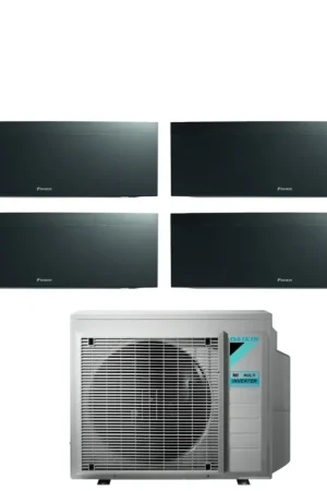 Affare Climatizzatore Condizionatore Daikin Bluevolution Quadri Split Inverter serie EMURA BLACK III 7+12+12+12 con 4MXM80N R-32 Wi-Fi Integrato 7000+12000+12000+12000 Colore Nero - Garanzia Italiana
