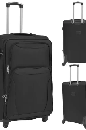 3 pz Set di Valigie Trolley Morbide Nere 91315 Prezzo Conveniente