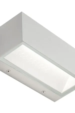 Applique Da Esterno Maxi Biemissione Box Alluminio Bianco 40W Led 4000K Pagamento Sicuro