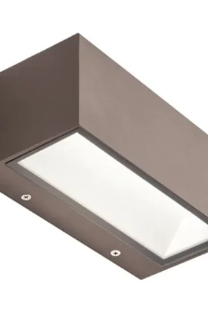 Super Prezzo Applique Da Esterno Maxi Biemissione Box Alluminio Caffè 40W Led 4000K