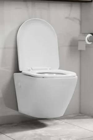 WC Sospeso con Design Senza Bordi in Ceramica Bianca 145237 Offerta Limitata