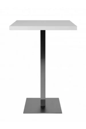 (3c) Tavolo alto Quadrato 105 cm piano bianco e base cromo cm 70x70xh.105 Prezzo Ridotto