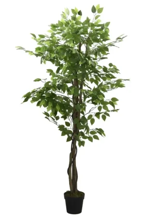 Albero di Ficus Artificiale 1008 Foglie 180 cm Verde 359018 Offerta