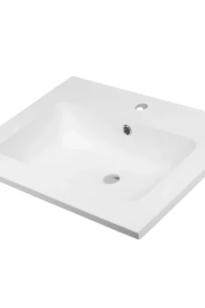 A Buon Prezzo Lavabo ad incasso mineral marmo colore bianco opaco mobile composizione bagno *** misure 81x46 cm, confezione 1