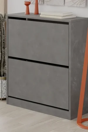 Offerta Speciale Scarpiera due ante a ribalta SHC520RETRO 73x26x82.5H colore grigio retro