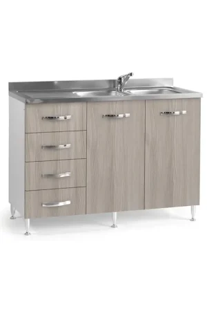 Acquista Ora Sottolavello Per Cucina Olmo 2 Ante Con Cassetti SX Cm 120x50xH 85
