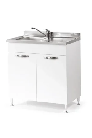 Acquista Ora Sottolavello Per Cucina bianco frassinato 2 Ante Cm 80x50xH 85