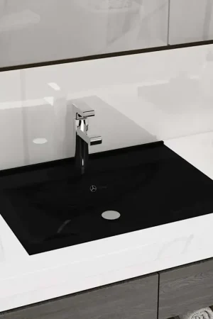 A Buon Prezzo Lavandino con Foro Rubinetto Nero Opaco 60x46 cm in Ceramica 147030